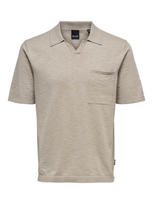 ONLY&SONS ONSACE LIFE 12 SLUB SS POLO KNIT NO: Silver Lining | Freewear