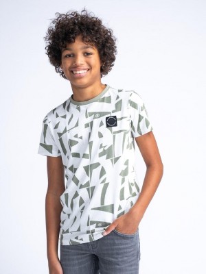 Petrol Industries Boys T-Shirt SS AOP Sage Green | Freewear