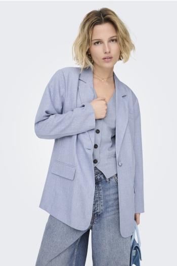 ONLY ONLLINDA LS BOYFR MEL BLAZER TLR NO: vintage indigo/melange