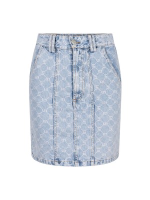 Lofty Manner Skirt Keira denim blue | Freewear Skirt Keira - www.freewear.nl - Freewear