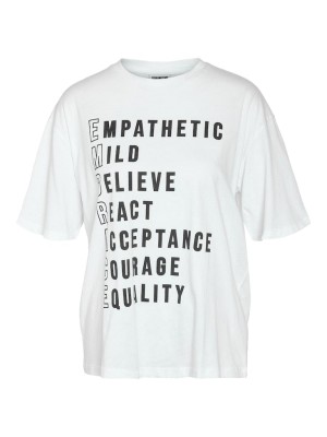 Noisy May NMMILLIE S/S T-SHIRT JRS FWD Bright White/EMBRACE | Freewear