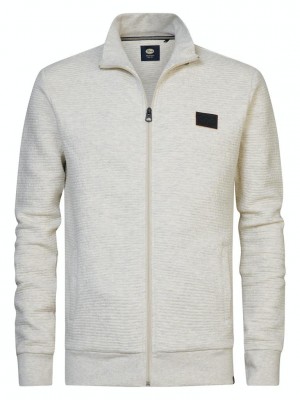 Petrol Industries Men Sweater Collar Zip Antique White Melee | Freewear